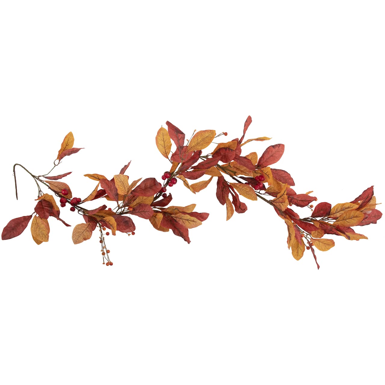 5ft. Berries with Orange &#x26; Red Leaves Artificial Fall Harvest Garland